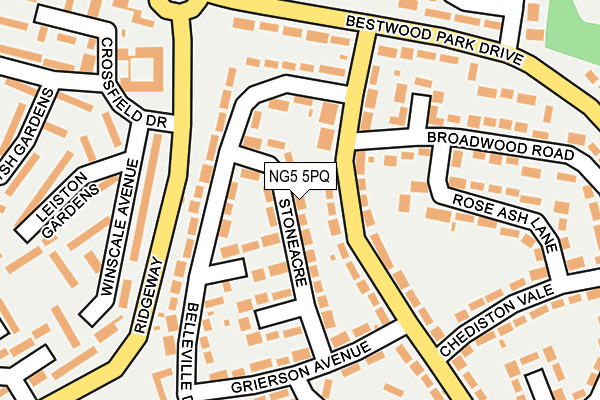 NG5 5PQ map - OS OpenMap – Local (Ordnance Survey)
