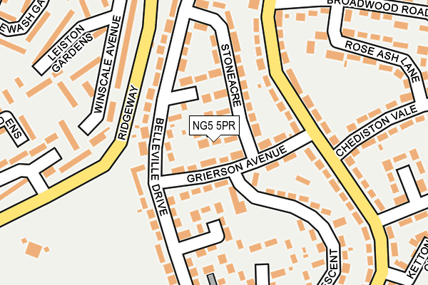 NG5 5PR map - OS OpenMap – Local (Ordnance Survey)