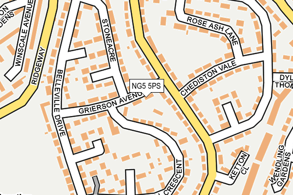 NG5 5PS map - OS OpenMap – Local (Ordnance Survey)
