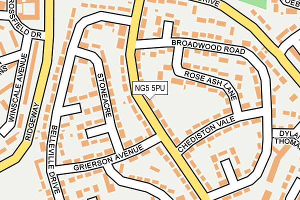 NG5 5PU map - OS OpenMap – Local (Ordnance Survey)