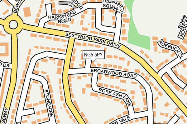 NG5 5PY map - OS OpenMap – Local (Ordnance Survey)