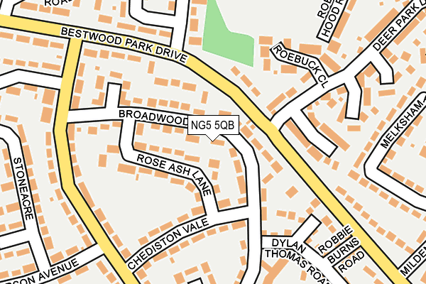 NG5 5QB map - OS OpenMap – Local (Ordnance Survey)