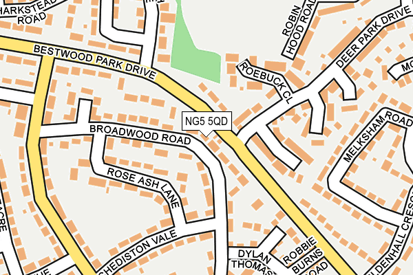 NG5 5QD map - OS OpenMap – Local (Ordnance Survey)
