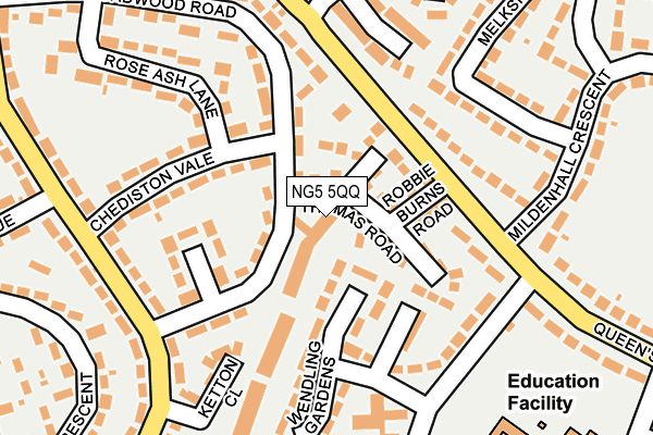 NG5 5QQ map - OS OpenMap – Local (Ordnance Survey)