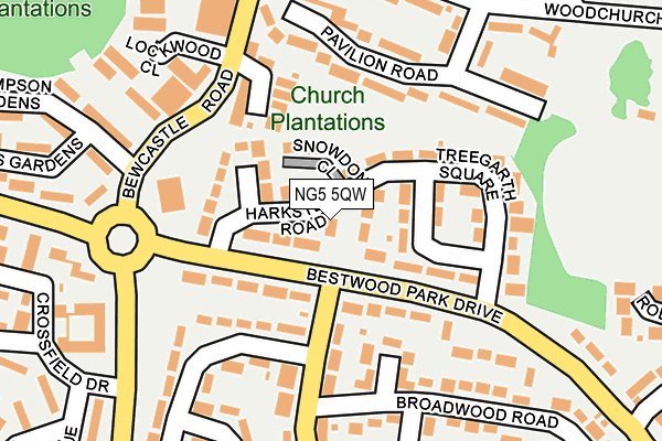 NG5 5QW map - OS OpenMap – Local (Ordnance Survey)