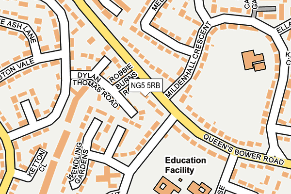 NG5 5RB map - OS OpenMap – Local (Ordnance Survey)