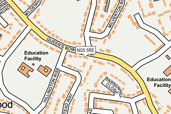 NG5 5RE map - OS OpenMap – Local (Ordnance Survey)