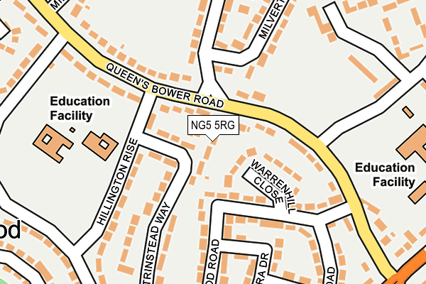 NG5 5RG map - OS OpenMap – Local (Ordnance Survey)