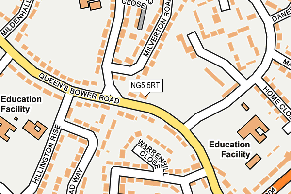 NG5 5RT map - OS OpenMap – Local (Ordnance Survey)