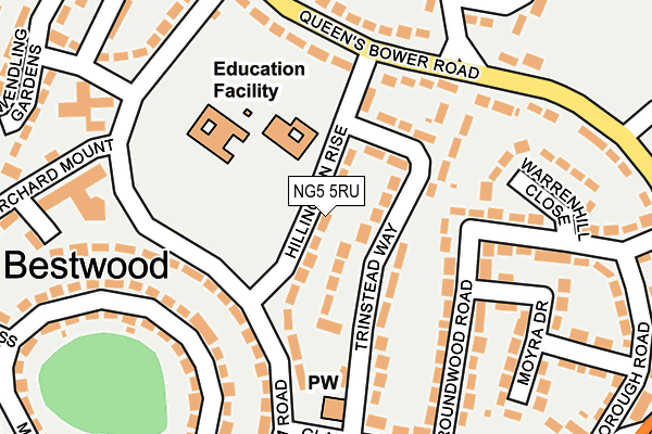 NG5 5RU map - OS OpenMap – Local (Ordnance Survey)