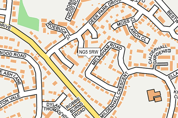 NG5 5RW map - OS OpenMap – Local (Ordnance Survey)