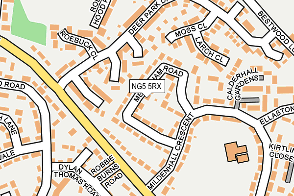 NG5 5RX map - OS OpenMap – Local (Ordnance Survey)
