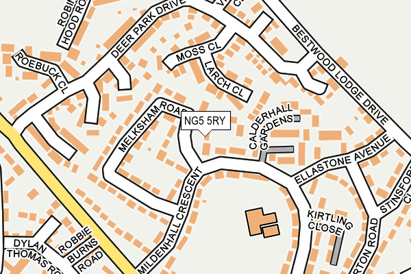 NG5 5RY map - OS OpenMap – Local (Ordnance Survey)