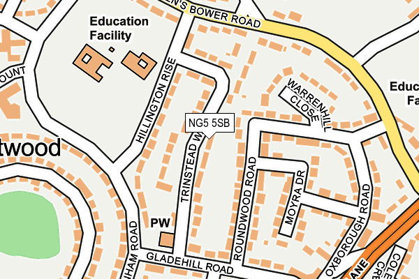 NG5 5SB map - OS OpenMap – Local (Ordnance Survey)