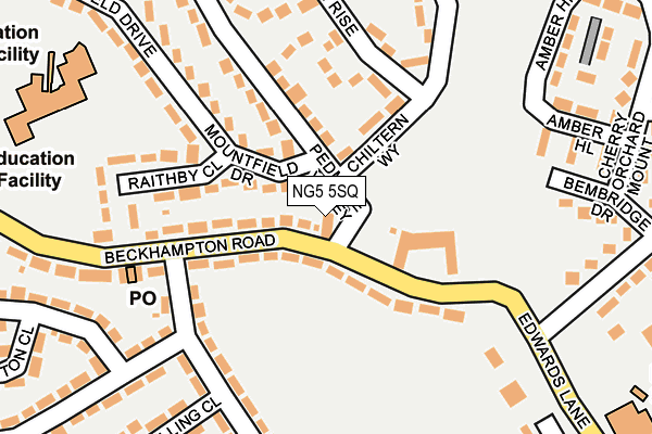 NG5 5SQ map - OS OpenMap – Local (Ordnance Survey)