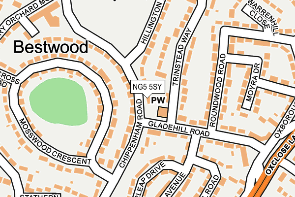 NG5 5SY map - OS OpenMap – Local (Ordnance Survey)