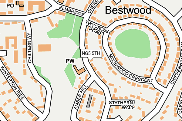 NG5 5TH map - OS OpenMap – Local (Ordnance Survey)