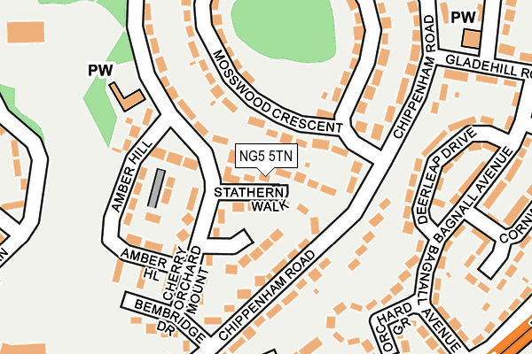 NG5 5TN map - OS OpenMap – Local (Ordnance Survey)