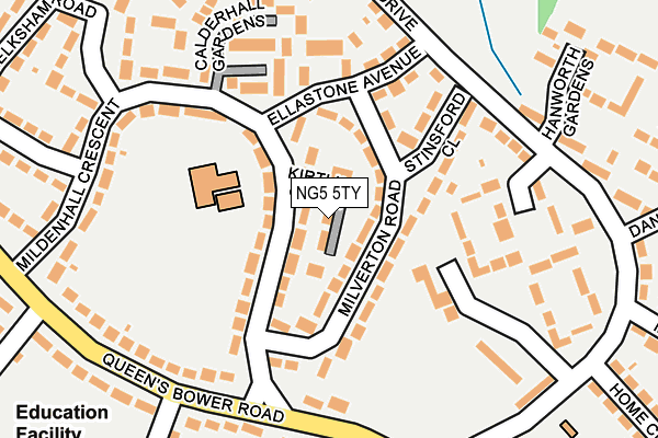 NG5 5TY map - OS OpenMap – Local (Ordnance Survey)