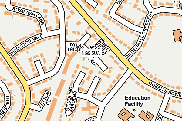 NG5 5UA map - OS OpenMap – Local (Ordnance Survey)