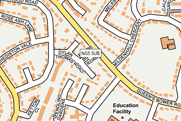 NG5 5UB map - OS OpenMap – Local (Ordnance Survey)