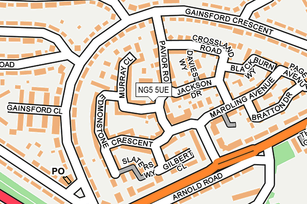 NG5 5UE map - OS OpenMap – Local (Ordnance Survey)