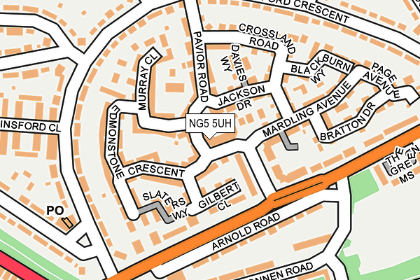 NG5 5UH map - OS OpenMap – Local (Ordnance Survey)