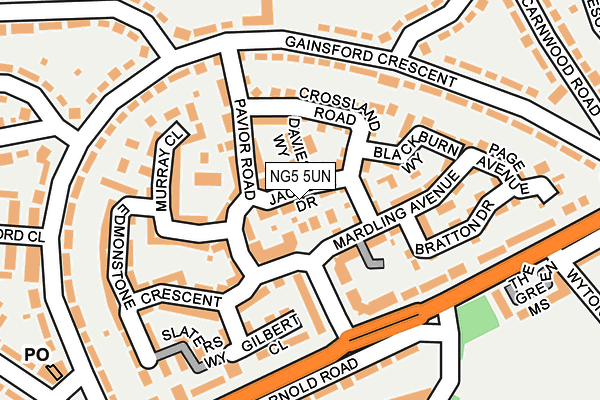 NG5 5UN map - OS OpenMap – Local (Ordnance Survey)