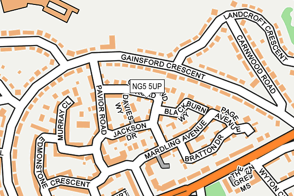 NG5 5UP map - OS OpenMap – Local (Ordnance Survey)