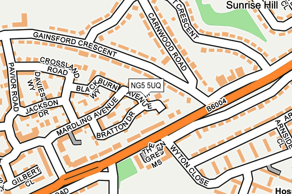 NG5 5UQ map - OS OpenMap – Local (Ordnance Survey)