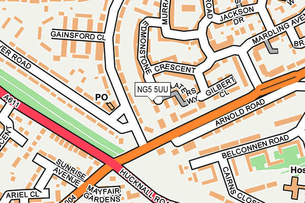 NG5 5UU map - OS OpenMap – Local (Ordnance Survey)