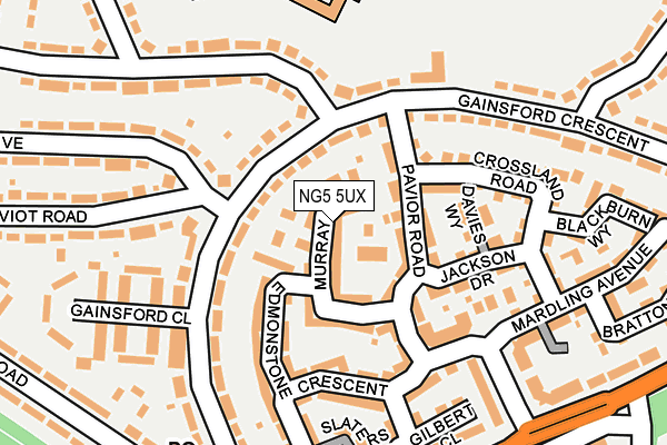 NG5 5UX map - OS OpenMap – Local (Ordnance Survey)