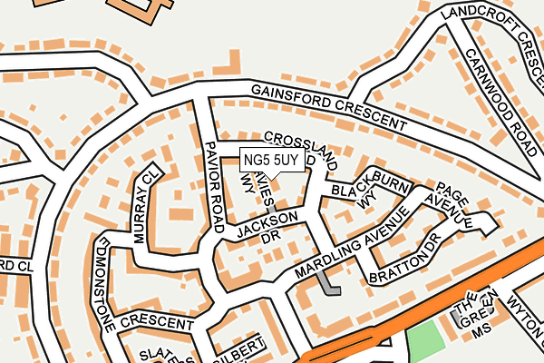 NG5 5UY map - OS OpenMap – Local (Ordnance Survey)