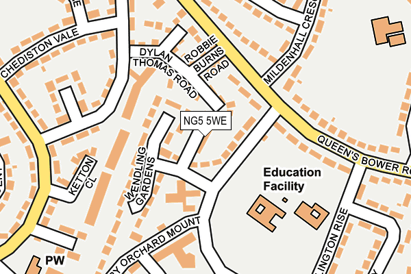 NG5 5WE map - OS OpenMap – Local (Ordnance Survey)