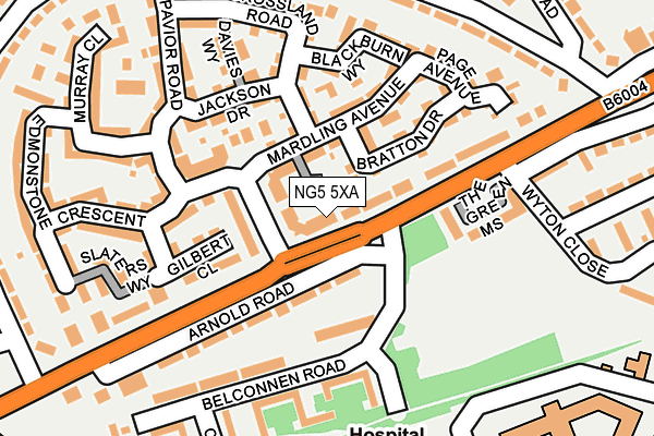 NG5 5XA map - OS OpenMap – Local (Ordnance Survey)