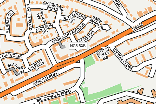 NG5 5XB map - OS OpenMap – Local (Ordnance Survey)