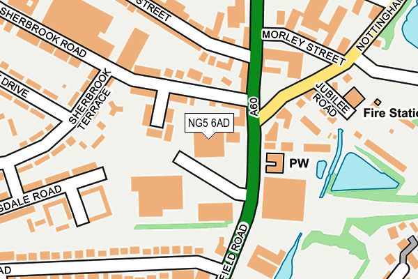 NG5 6AD map - OS OpenMap – Local (Ordnance Survey)