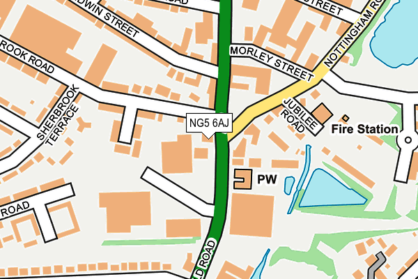 NG5 6AJ map - OS OpenMap – Local (Ordnance Survey)