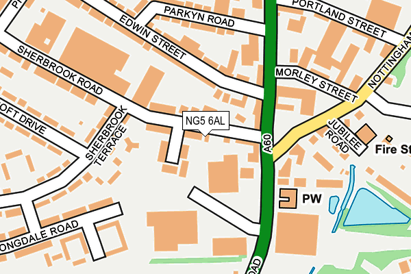 NG5 6AL map - OS OpenMap – Local (Ordnance Survey)