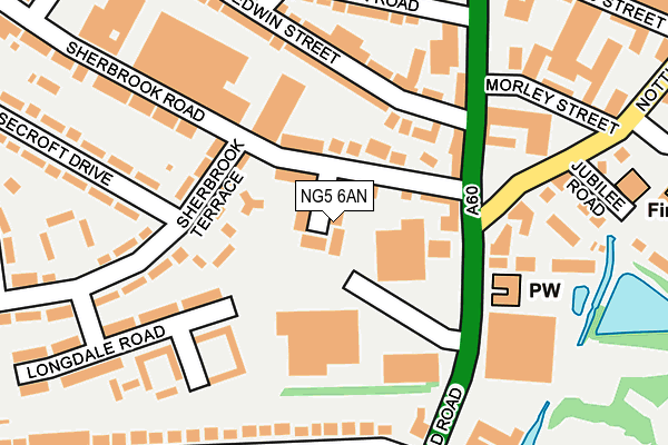 NG5 6AN map - OS OpenMap – Local (Ordnance Survey)