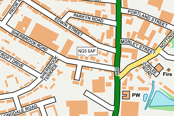 NG5 6AP map - OS OpenMap – Local (Ordnance Survey)