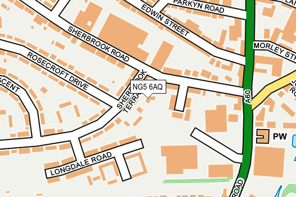 NG5 6AQ map - OS OpenMap – Local (Ordnance Survey)