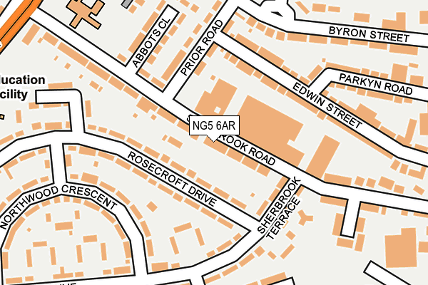 NG5 6AR map - OS OpenMap – Local (Ordnance Survey)