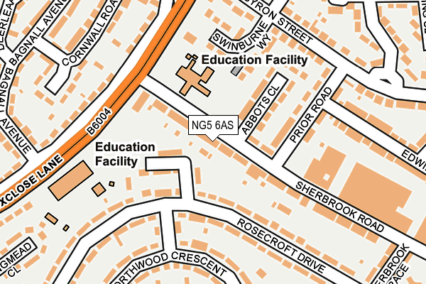 NG5 6AS map - OS OpenMap – Local (Ordnance Survey)