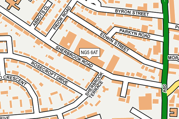 NG5 6AT map - OS OpenMap – Local (Ordnance Survey)