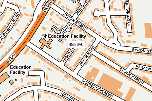 NG5 6AU map - OS OpenMap – Local (Ordnance Survey)
