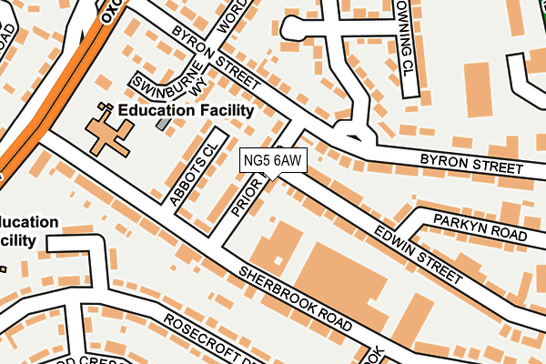 NG5 6AW map - OS OpenMap – Local (Ordnance Survey)