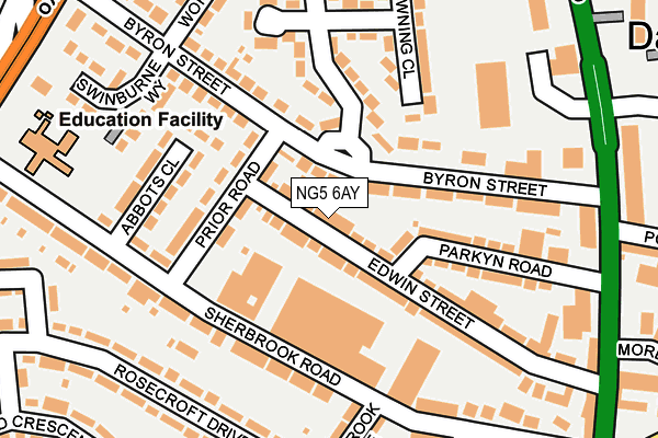 NG5 6AY map - OS OpenMap – Local (Ordnance Survey)