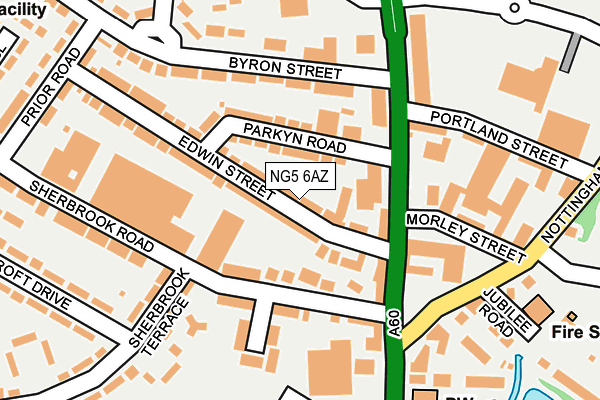 NG5 6AZ map - OS OpenMap – Local (Ordnance Survey)