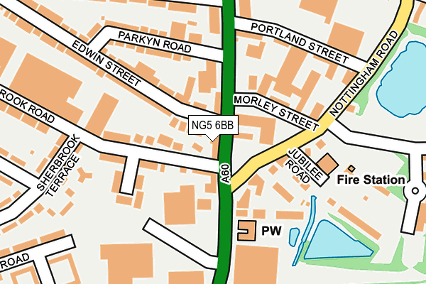 NG5 6BB map - OS OpenMap – Local (Ordnance Survey)